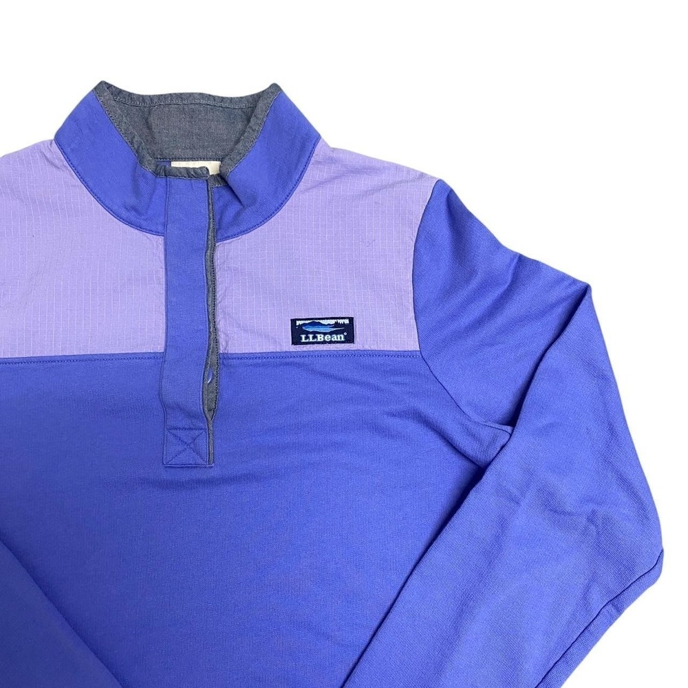 Vintage LL Bean Quarter Snap Pullover Blue Purple